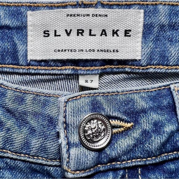 SLVRLAKE Lou Lou Mid Rise Slim Jeans in Catalina Wash - Picture 6 of 10